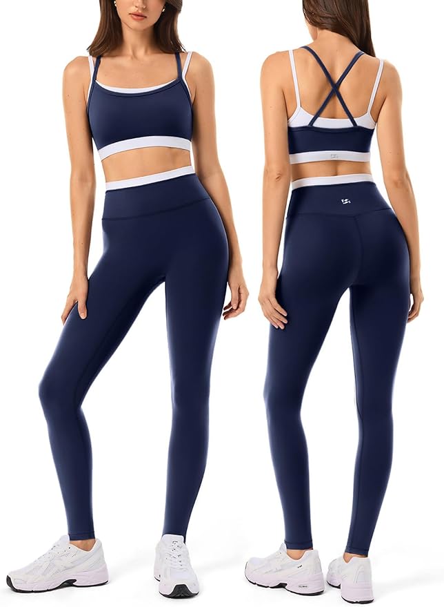 High Waisted Seamless Leggings & Double Layer Sports Bra - HeyShape