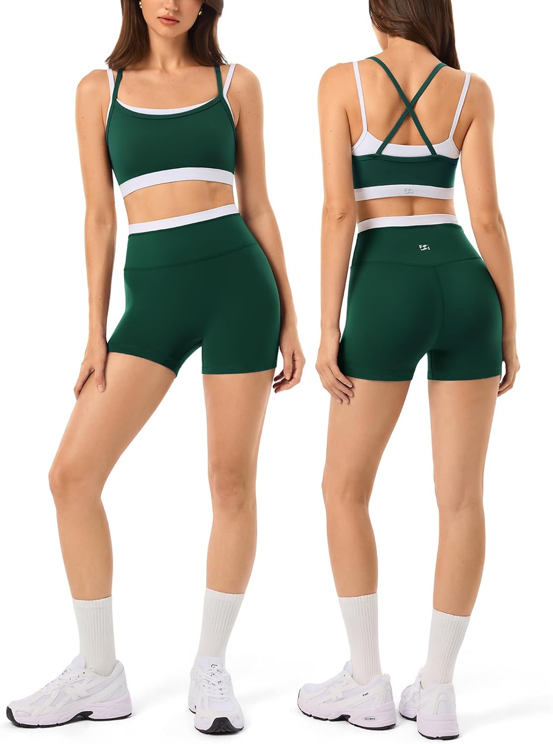 High Waisted Seamless Leggings & Double Layer Sports Bra - HeyShape