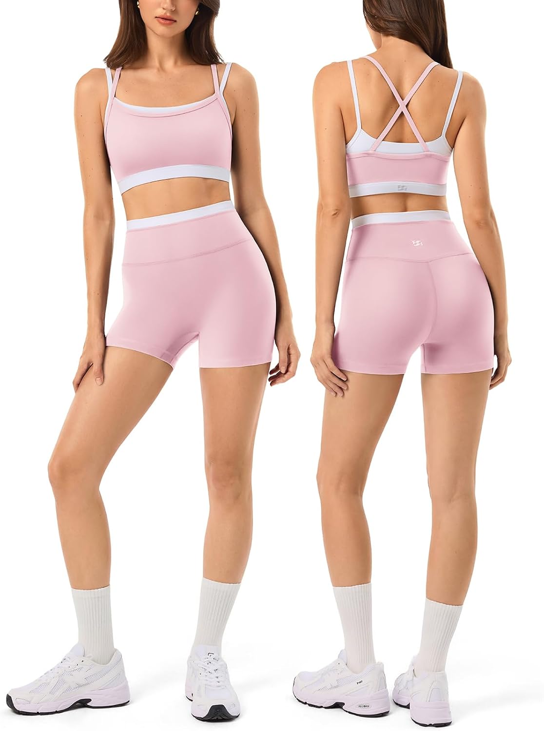 High Waisted Seamless Leggings & Double Layer Sports Bra - HeyShape