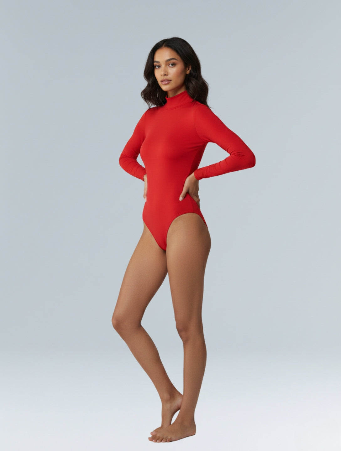 Long Sleeve Turtle Neck Bodysuit - HeyShape